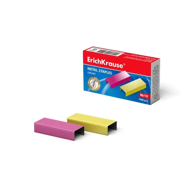 Erichkrause Grapas de Colores ?10 – 1000 Grapas – Alambre de Acero de Alta Calidad – Resistencia Mejorada – Resistente a La Corrosion