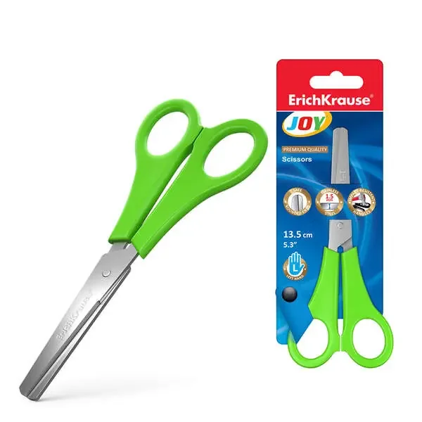 Erichkrause Joy – Tijeras para Zurdos – Cuchillas de Acero Inoxidable – Extremos Redondeados – Resistente a La Corrosion – Mangos de Plastico Resistente – Color/Diseño Variado