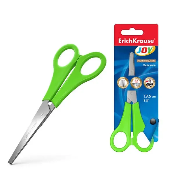 Erichkrause Joy Tijeras – Cuchillas de Acero Inoxidable – Extremos Redondeados – Resistente a La Corrosion – Mangos de Plastico Resistente – Color Variado
