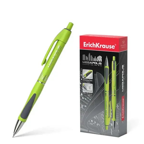 Erichkrause Megapolis Concept 07 ?? – Carcasa Redonda y Neon – Zona de Agarre Ergonomica – Dureza HB – Color Neon (12 uds)