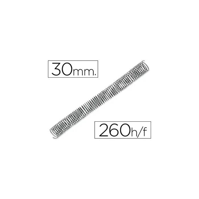 Espiral metalico q-connect 64 5:1 30mm 1,2mm caja de 50 unidades
