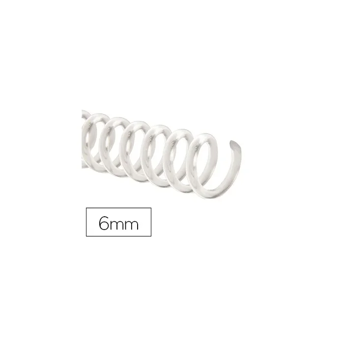 Espiral plastico q-connect transparente 32 5:1 6mm 1,8mm caja de 100 unidades