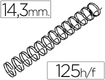 Espiral Wire 3 1 14,3 Mm N.9 Negro Capacidad 125 Hojas Caja Gbc Rg810910