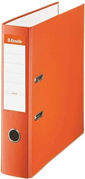Esselte Archivador de Palanca – Formato Folio – Lomo 75mm – Capacidad para 500 Hojas – Color Naranja (10 uds)