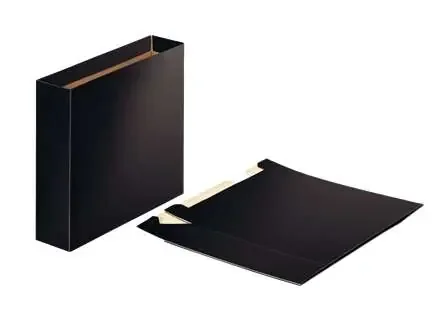 Esselte Cajetin de Carton para Archivadores – Tamaño Folio – Lomo 75mm – Capacidad 500 Hojas – Color Negro (20 uds)