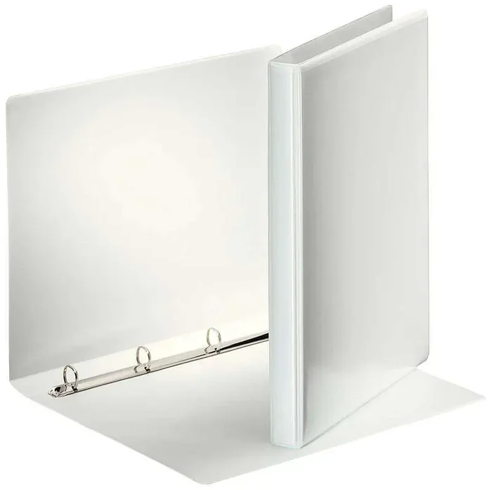 Esselte Carpeta Canguro Gama Basica 16mm – Mecanismo de 4 Anillas Redondas – 2 Bolsillos Exteriores – A4 – Blanco – Certificado Fsc