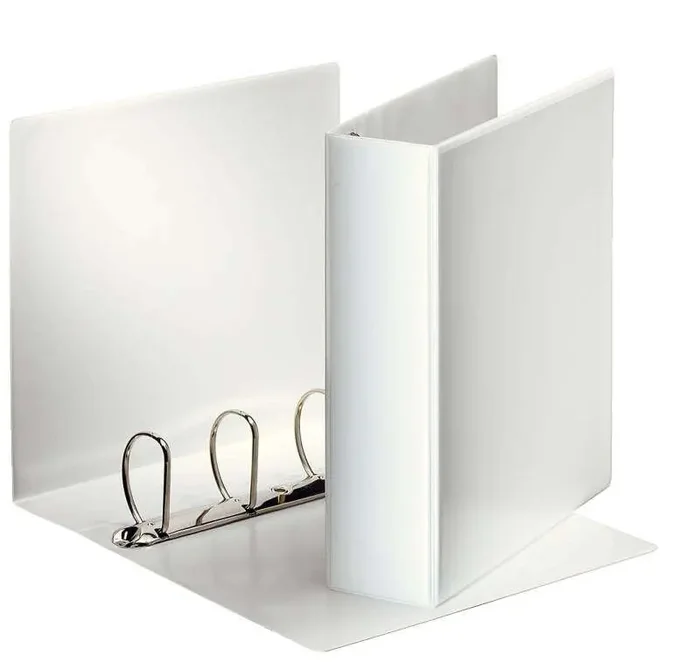 Esselte Carpeta Canguro Gama Basica 60mm – Mecanismo 4 Anillas Mixtas – 2 Bolsillos Exteriores – A4 – Blanco