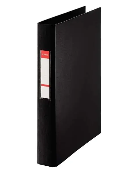 Esselte Carpeta de Anillas – Formato Folio – Capacidad para 190 Hojas – 2 Anillas de 25mm – Color Negro