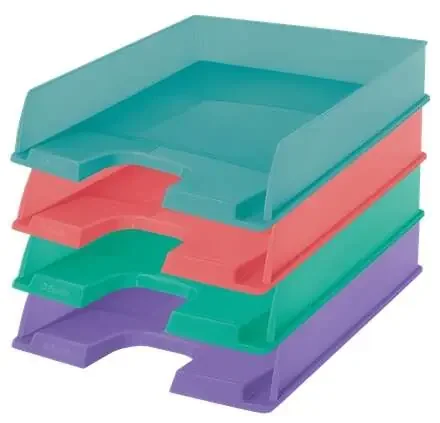 Esselte Colour‘Breeze Bandejas Portadocumentos – Formato Vertical A4 – Espacio para Etiqueta Identificativa – Colores Surtidos (10 uds)