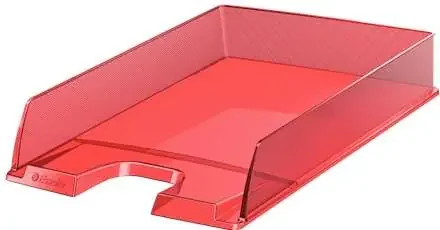 Esselte Europost Bandeja Portadocumentos – Plastico Transparente – Formato Vertical – A4 – Color Rojo (10 uds)