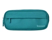 Estuche portatodo Liderpapel classic ovalado 2 cremalleras con bolsillo delantero 210x90mm azul 171176 , turquesa