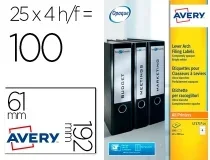 Etiqueta Adhesiva Avery Permanente Blanca 61×192 Mm Para Lomo Archivador Laser Caja L476125
