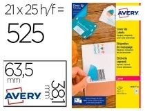 Etiqueta Adhesiva Cubriente Avery Permanente Para Impresora Laser Blanca 63,5x 38,1 Mm L461325