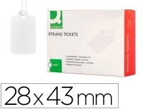 Etiquetas colgantes Qconnect 28×43 mm caja de 500 unidades KF14370