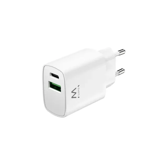 Ewent Cargador de Pared USB-C/PD + USB-A/QC 20W – Color Blanco