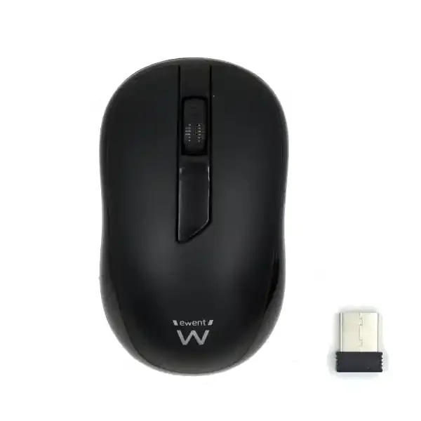 Ewent Raton Inalambrico 2.4hz – Receptor USB-A – 1000dpi – 1 Bateria AA (Incluida) – Color Negro