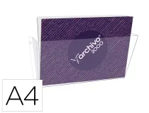 Expositor mural Archivo 2000 Din A4 horizontal 1 compartimento plastico transparente 80x365x180 65004 CS TP