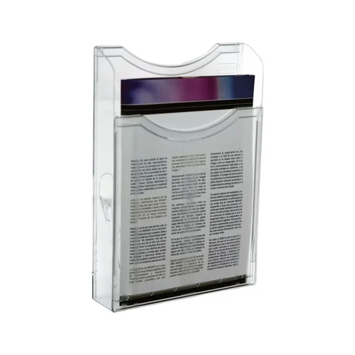 Expositor mural archivo 2000 din a4 vertical 1 compartimento cristal transparente 300x235x35 mm