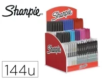 Expositor Sharpie de sobremesa acrilico con 120 rotuladores permanentes y 24 boligrafos 2204089 , surtidos