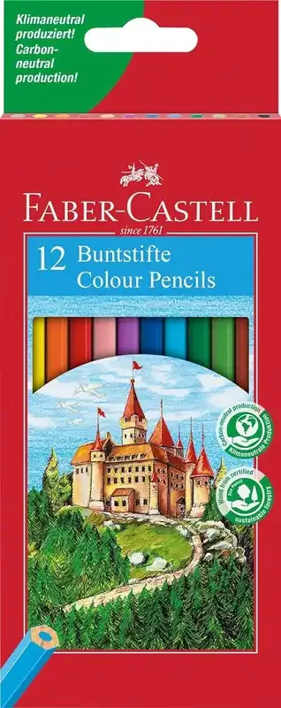 Faber-Castell Classic Colour Pack de 12 Lapices de Colores Hexagonales – Resistencia a la Rotura – Colores Surtidos