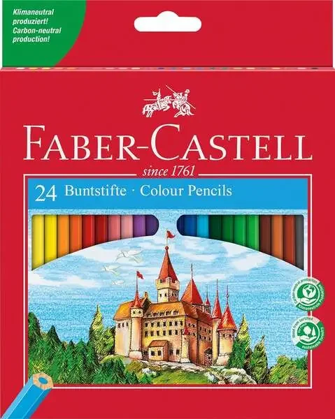 Faber-Castell Classic Colour Pack de 24 Lapices de Colores Hexagonales – Resistencia a la Rotura – Colores Surtidos