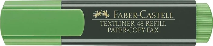 Faber-Castell Rotulador Marcador Fluorescente Textliner 48 – Punta Biselada – Trazo entre 1.2mm y 5mm – Tinta con Base de Agua – Color Verde (10 uds)