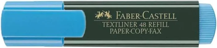 Faber-Castell Rotulador Marcador Fluorescente Textliner 48 – Punta Biselada – Trazo entre 1.2mm y 5mm – Tinta con Base de Agua – Color Azul (10 uds)