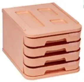FAIBO MUEBLE PLASTICO 4 CAJONES NARANJA PASTEL 1000M-31 28,5X37,5X23CM