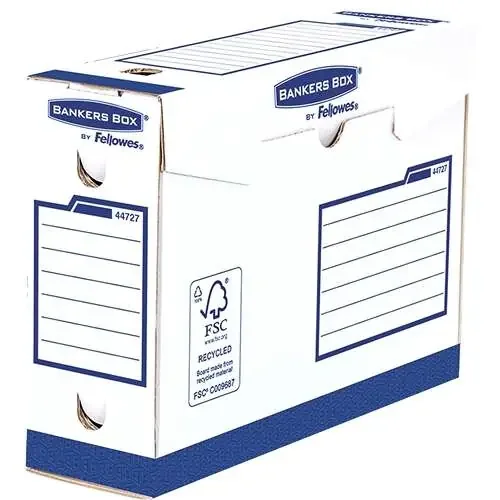 Fellowes Bankers Box Basic Pack de 20 Cajas de Archivo Definitivo A4+ 100mm – Extra Resistente – Montaje Manual – Carton Reciclado Certificacion FSC