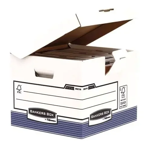 Fellowes Bankers Box Contenedor de Archivos – Tapa Fija – Montaje Automatico Fastfold – Carton Reciclado Certificacion FSC
