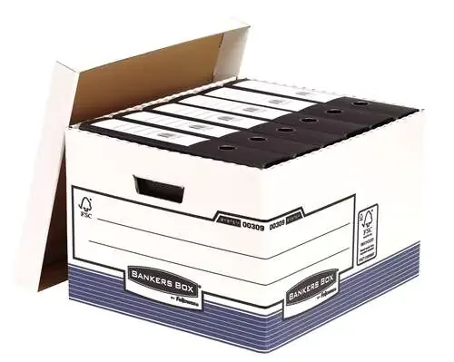 Fellowes Bankers Box Contenedor de Archivos Folio – Montaje Automatico Fastfold – Carton Reciclado Certificacion FSC