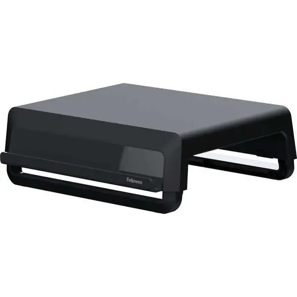 Fellowes Elevador para Monitor con 3 Ajustes de Altura – Canal para Dispositivos con Carga – Ideal para Trabajo Hibrido – 100% Reciclado