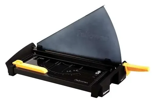 Fellowes Guillotina de uso Continuo para Mediana Empresa – Cuchilla de Corte en Acero Inoxidable – Capacidad de Corte 20 Hojas – Preensamblada y Plegable – Guias de Corte con Formatos Din