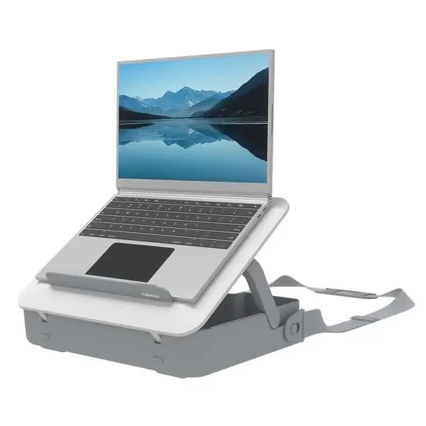 Fellowes Maletin de Doble uso para Ordenador – Elevable a 5 Alturas – Incluye Asa y Correa – Materiales 100% Reciclados