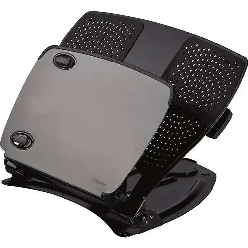 Fellowes Professional Series Soporte para Portatil – Ajustable en 9 Alturas – 4 Puertos USB Incorporados – Ranuras de Ventilacion – Plegable – Color Negro