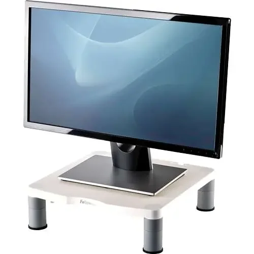 Fellowes Soporte Estandar para Monitor – Ajustable en 3 Alturas – Pies Antideslizantes – Hasta 27kg – Color Gris