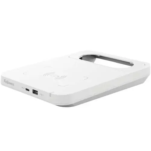 Fellowes Tallo Cargador Inalambrico – 2 Puertos USB – Carga Rapida – Color Blanco