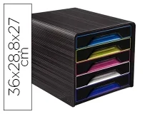 Fichero Cajones De Sobremesa Cep 5 Cajones Negro Multicolor 360x288x270 Mm 1071110411