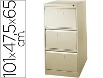 Fichero Cajones De Suelo De Metal De 3 Cajones 101 Alto,65 Prof. Blanca F1003abe , Beige