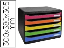Fichero Cajones Sobremesa Exacompta Bigbox Plus Iderama Arlequin 5 Cajones Apaisado Multicolores 308798d , Surtidos