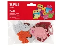 Figura de fieltro Apli con forma de animales bolsa de 18 unidades 13785