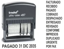 Formulario Trodat Con Fechador 12 Textos Entintaje Automatico 4 Mm Framun 4817
