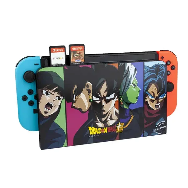 FR-TEC Dock Cover Dragon Ball Super – Proteccion para Dock de Consola Nintendo Switch – Evita Rayaduras en Pantalla – Ranuras para 6 Juegos – Color Varios
