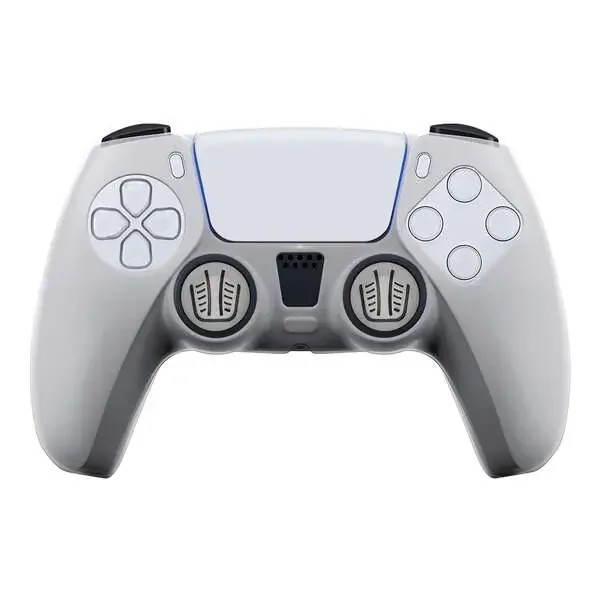 FR-TEC Funda de Silicona Transparente + Grips para Dualsense PS5 – Proteccion sin Alterar el Aspecto – Mejora el Agarre y Evita Manos Sudorosas – Incluye Grips para Joysticks – Color Gris