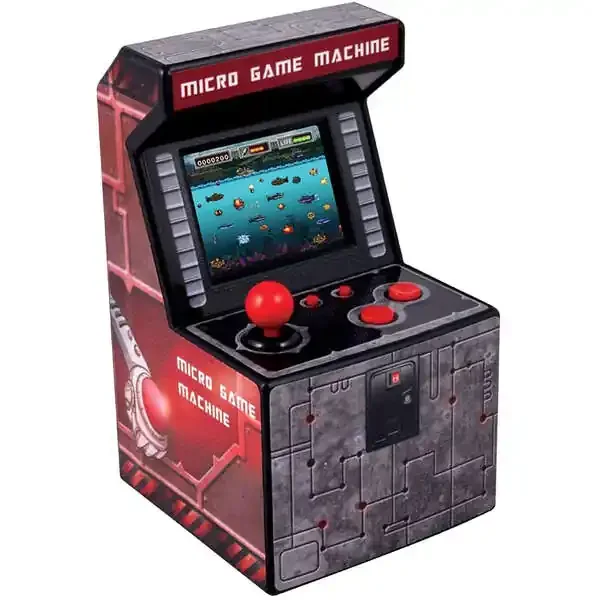 FR-TEC Mini Maquina Arcade Ital – Pantalla 2.5″ TFT – 240 Juegos Retro – Alimentacion con 3 Pilas AA – Volumen Ajustable – Medidas 15X9X8.8cm – Color Varios