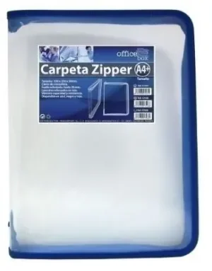 FRAGA CARPETAS ZIPPER DIN A4 + LATERAL Y CREMALLERA COLOR AZUL