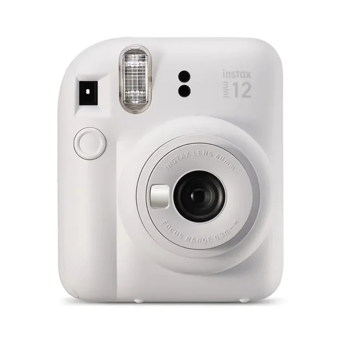 Fujifilm Instax Mini 12 Clay White Camara Instantanea – Tamaño de Imagen 62x46mm – Flash Auto – Exposicion Automatica – Mini Espejo para Selfies – Modo Primer Plano