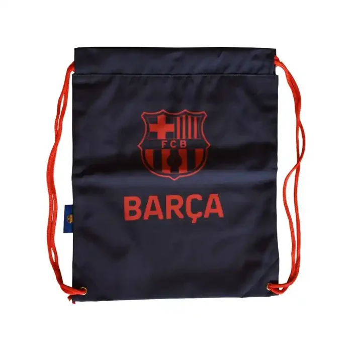 Fútbol Club Barcelona Bolsa Gymsack Mochila Cuerdas Saco azul marino letras rojas BARÇA producto oficial 42x32cm