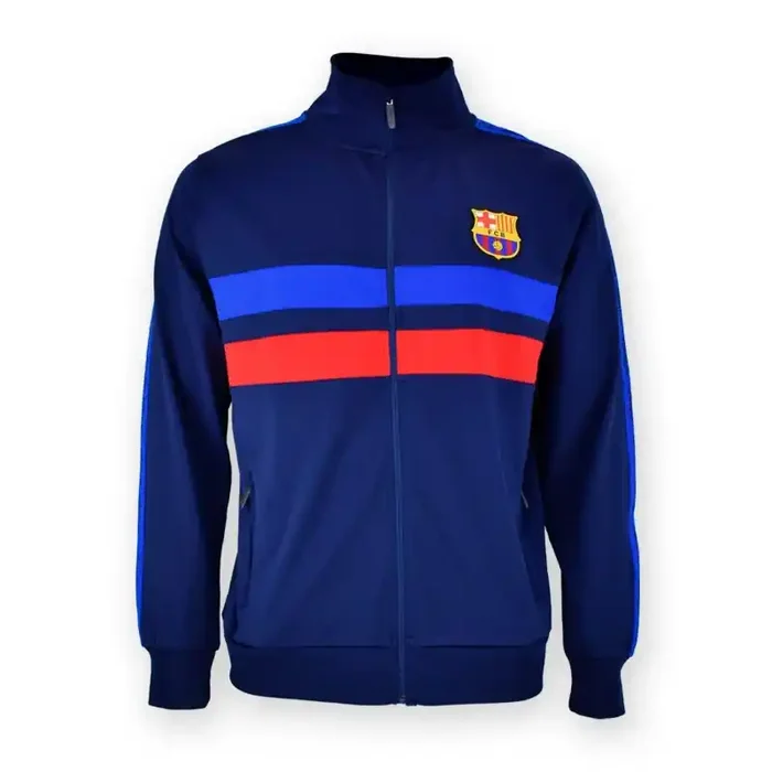 Fútbol Club Barcelona Chaqueta Barça Plus azul franjas rojas y azules tallas adulto producto oficial
