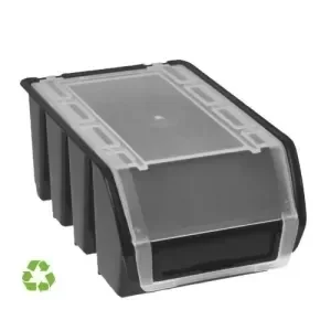 GAVETA A.2000 APILABLE 160X115X75 0.9 L DE PP RECICLADO Y 100% RECICLABLE NEGRO